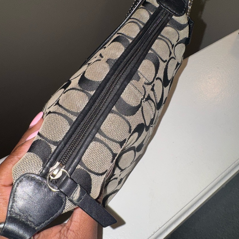 Coach Mini Black and Gray Patterned Shoulder Bag - image 3